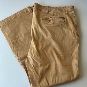 Tan Chino Pants Relaxed Fit Cotton Twill